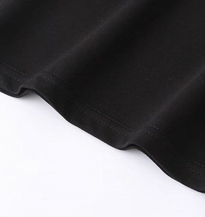 Платье-футболка+блестящий топ, с короткими рукавами, черный