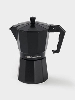 Кофеварка гейзерная Доляна Alum black, на 6 чашек, 300 мл, цвет чёрный