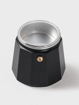 Кофеварка гейзерная Доляна Alum black, на 6 чашек, 300 мл, цвет чёрный