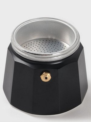 Кофеварка гейзерная Доляна Alum black, на 3 чашки, 150 мл, чёрная