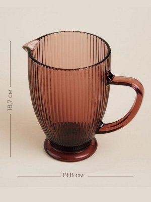 Кувшин SL Home «Модерн», 1.2 л, 19.5x13x18.5 см, стекло, розовый