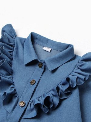 Платье для девочки MINAKU: Jeans collection, голубое.