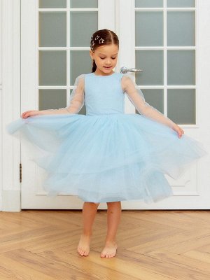 Платье нарядное детское MINAKU: PartyDress, голубое.