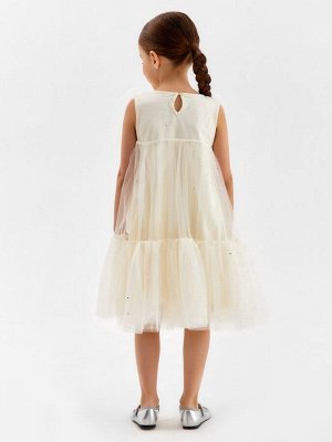 Платье для девочки MINAKU: PartyDress, молочное.