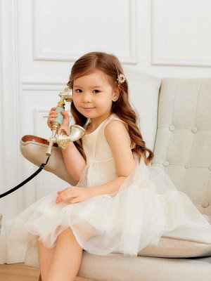 Платье для девочки MINAKU: PartyDress, молочное.