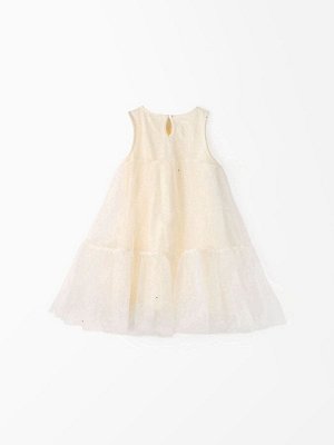 Платье для девочки MINAKU: PartyDress, молочное.