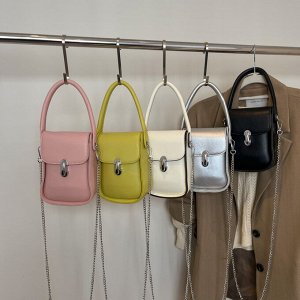 Мини-сумка кросс-боди на цепочке, женская сумочка через плечо, PU кожа