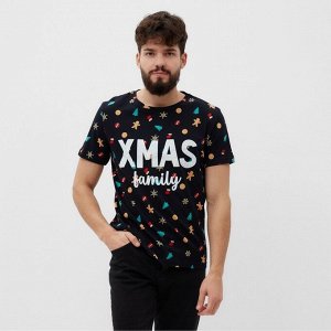 Футболка мужская KAFTAN "Xmas family" размер, черный