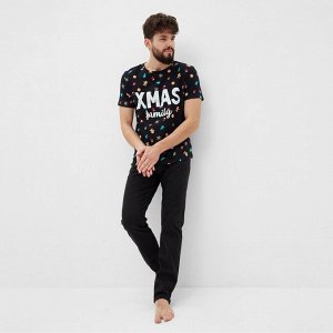 Футболка мужская KAFTAN "Xmas family" размер, черный