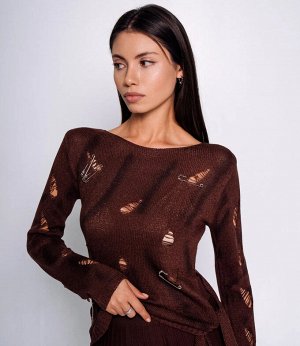 Джемпер #КТ1138, шоколадный