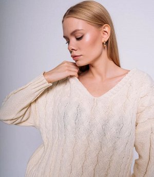Свитер #КТ3243, светло-бежевый
