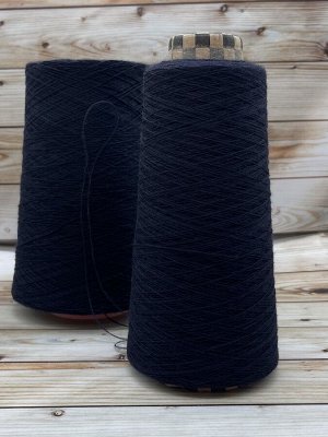 Пряжа для вязания 100 гр., New geelong 100% кардный меринос  1500м/100г  Navy (сине-черный)