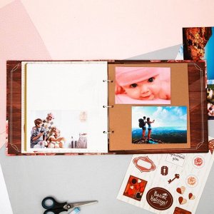 Фотокнига с наклейками "Секреты счастливой семейной жизни", 26 х 26 см, 25 листов: 5 дизайнерских, 10 магнитных и 10 цветных