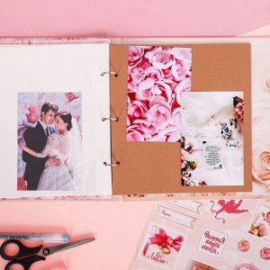 Фотокнига с наклейками "Наша свадьба", 26 х 26 см, 25 листов: 5 дизайнерских, 10 магнитных и 10 цветных