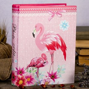 Фотоальбом на 100 фото 10х15 см "Фламинго в цветах" в коробке МИКС 26х20х5.5 см