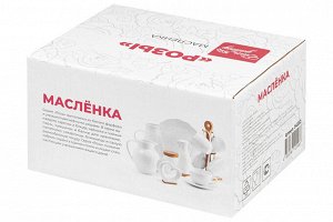 Масленка с деревянной подставкой "Розы", 16,5x13x8,5 см