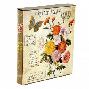 Фотоальбом "Королевские цветы" на 400 фото 10х15 см в коробке. микс