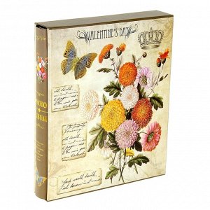 Фотоальбом магнитный на 20 листов "Королевские цветы" в коробке. микс