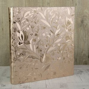 Фотоальбом магнитный 20 листов "Серебряные цветы" кожзам 5.5х35х33 см