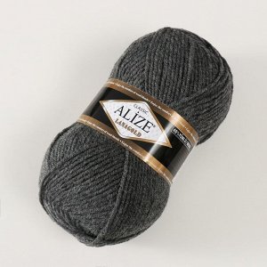 Пряжа для вязания спицами, крючком ALIZE, Lanagold, 51% акрил, 49% шерсть, 240 м/100 г, (182 средне серый)
