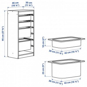 TROFAST, Система с ящиками, белый/сиреневый, 46х30х95 см