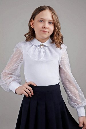 Школьная блузка ДЕВ Katrin Miller 19495 белый-белый