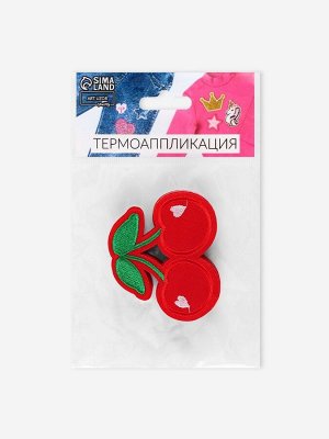 Термоаппликация «Вишня», 6x5 см, красная