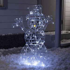 Светодиодная фигура «Снеговик» 65x90x20 см, металл, 31 В, свечение белое