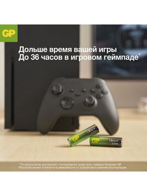 Батарейка алкалиновая GP Ultra Plus Alkaline, AA, LR6-8BL, 1.5 В, блистер, 8 шт.