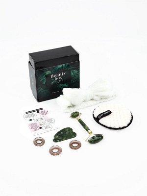 Подарочный набор For you, 14x14 см, резинки для волос, массажер гуаша, скребок, повязка, спонж для умывания