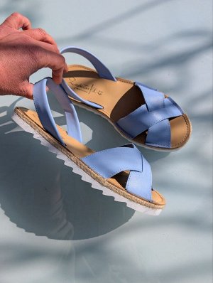 АБАРКАСЫ - ZAPATOS Босоножки от испанского производителья Ab.Zapatos Cruz-Yute celeste