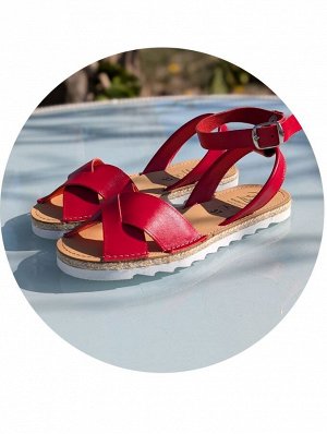 АБАРКАСЫ - ZAPATOS Босоножки от испанского производителья Ab.Zapatos Cruz-Yute rojo