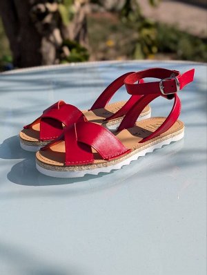 АБАРКАСЫ - ZAPATOS Босоножки от испанского производителья Ab.Zapatos Cruz-Yute rojo