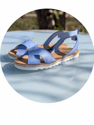 АБАРКАСЫ - ZAPATOS Босоножки от испанского производителья Ab.Zapatos Cruz-Yute celeste