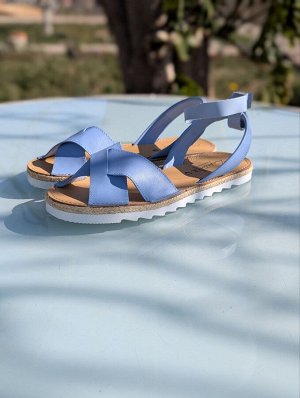 АБАРКАСЫ - ZAPATOS Босоножки от испанского производителья Ab.Zapatos Cruz-Yute celeste