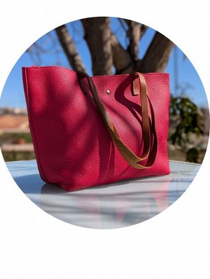 Шоппер из натуральной кожи от испанского производителя PELLE- SHOPPER PIEL (710) Rojo
