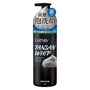 Мужская пенка для умывания Gatsby Facial Foam Deep Black с древесным углём, суперочищение и свежесть 200г