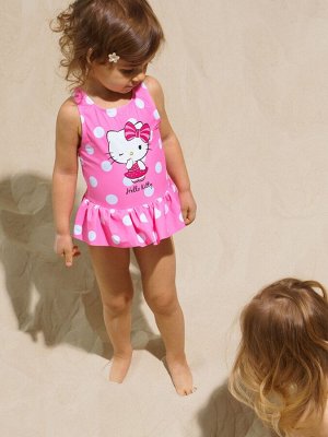 Купальник слитный c принтом Hello Kitty розовый,белый