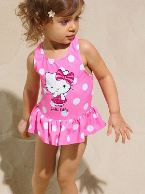 Купальник слитный c принтом Hello Kitty розовый,белый