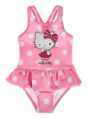 Купальник слитный c принтом Hello Kitty розовый,белый