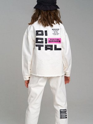 Куртка джинсовая oversize для девочки белый