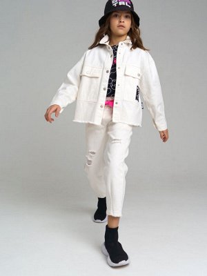 Куртка джинсовая oversize для девочки белый
