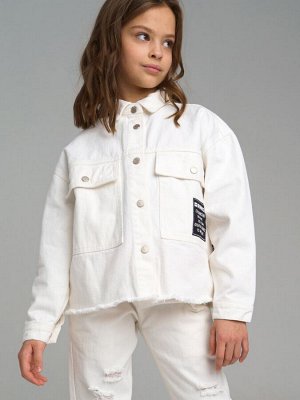 Куртка джинсовая oversize для девочки белый