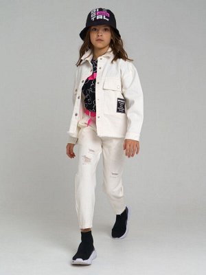 Куртка джинсовая oversize для девочки белый