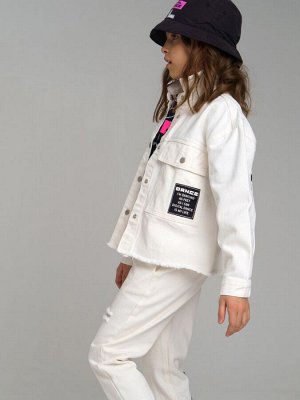 Куртка джинсовая oversize для девочки белый
