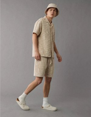 AE Textured Button-Up Camp Shirt