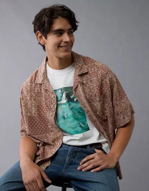 AE Poolside Printed Button-Up Shirt