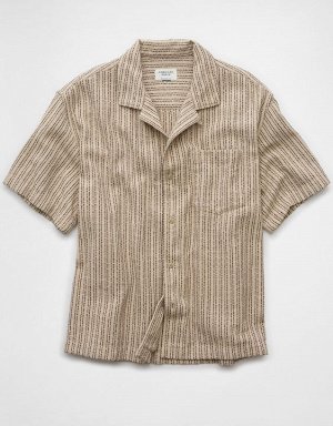 AE Poolside Striped Button-Up Shirt