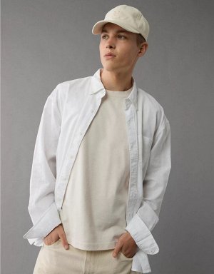 AE Everyday Relaxed Linen-Blend Button-Up Shirt