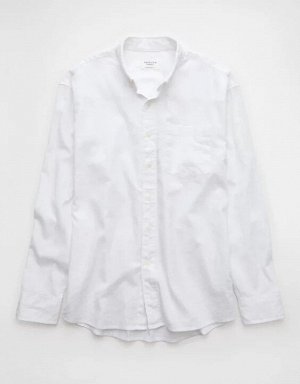 AE Everyday Relaxed Linen-Blend Button-Up Shirt